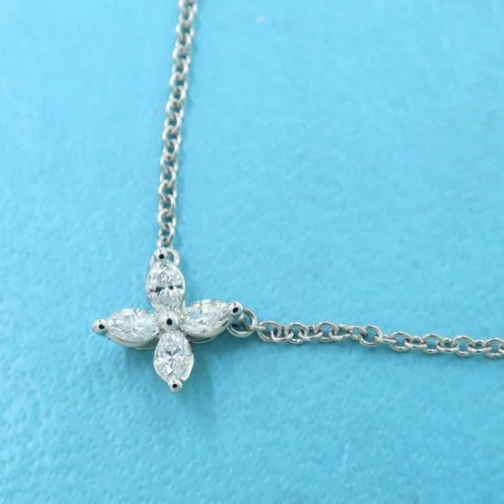 Tiffany Co Victoria Key Diamond Charm Necklace Sterling Silver